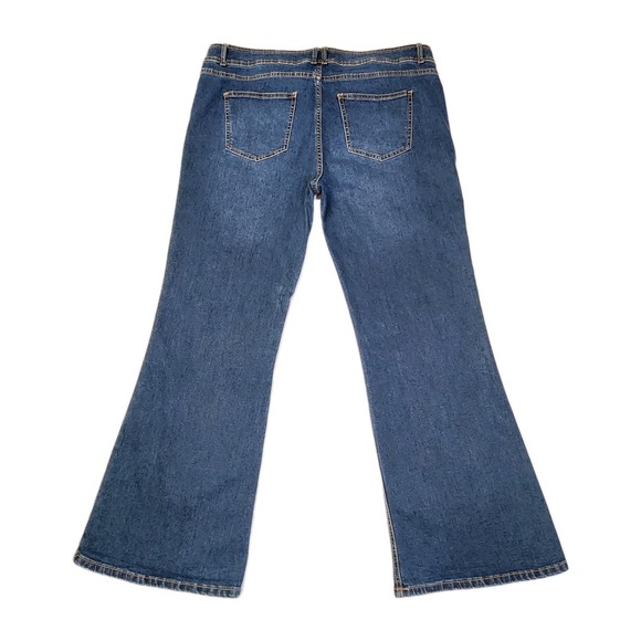NOBO Womens Flare Jeans Size 21 Juniors Plus Blue Stretch Mid Rise Wide Leg - Picture 2 of 11